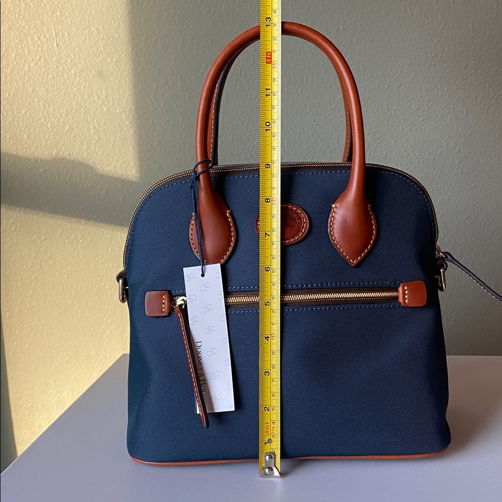 Dooney & Bourke Navy Blue and Brown Satchel - Picture 5 of 7